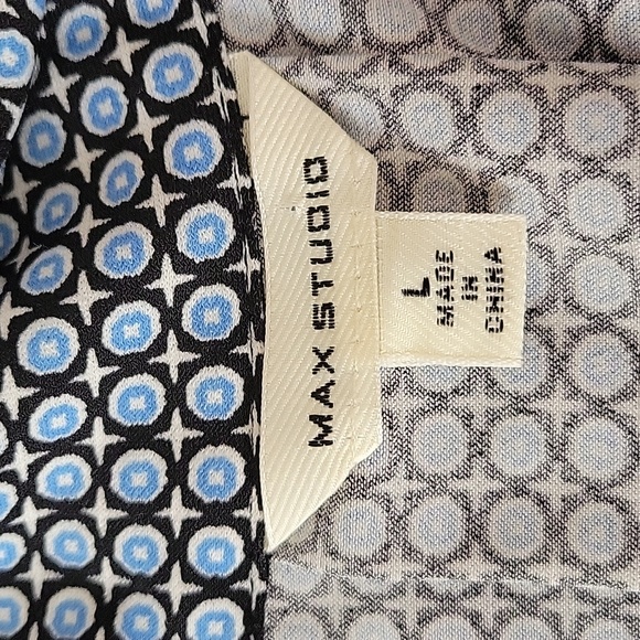 Max Studio Tie Neck Sleeveless Shirt Large - Picture 4 of 6